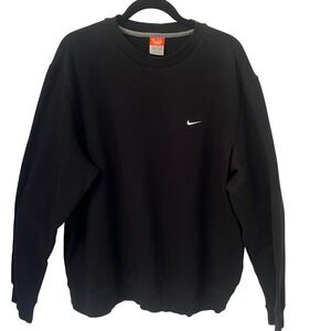Nike Athletic Dept Black Crewneck Sweatshirt Swoosh Fleece 
Mens XXL
